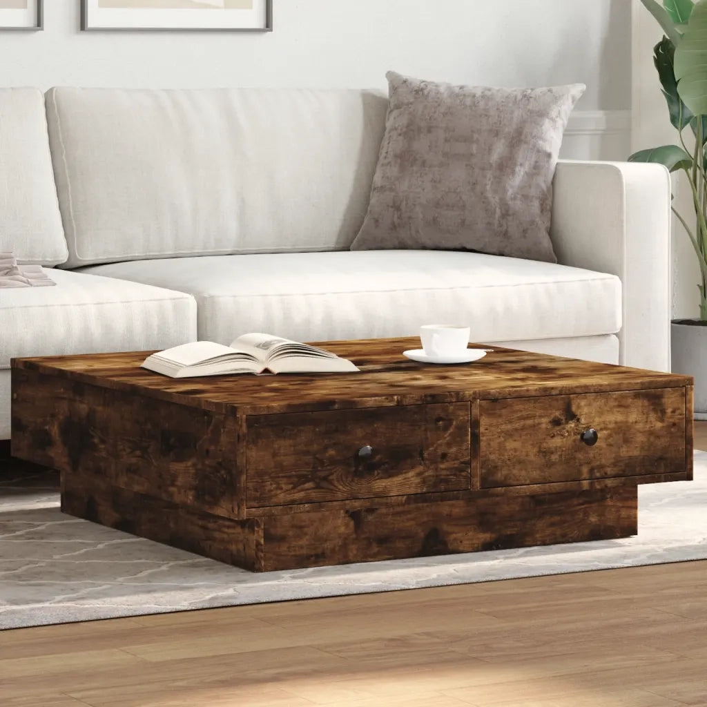 Tavolino da salotto | Tavolino da caff¨¨ | Tavolino da Soggiorno Rovere Fumo 90x90x28 cm Legno Multistrato