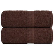 Asciugamani Ospiti 2 pz Marrone 30x50 cm 360 g/mÂ² 100% Cotone