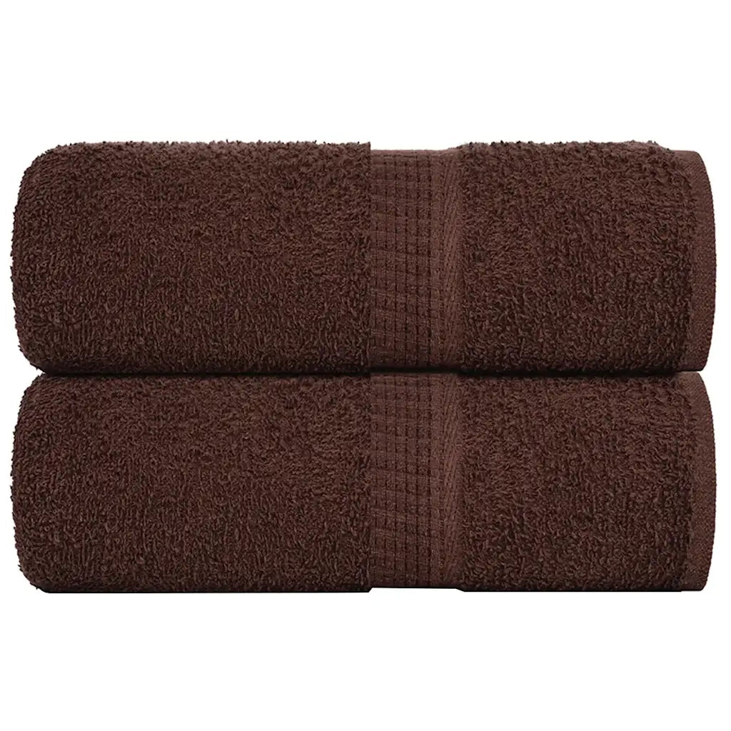 Asciugamani Ospiti 2 pz Marrone 30x50 cm 360 g/mÂ² 100% Cotone