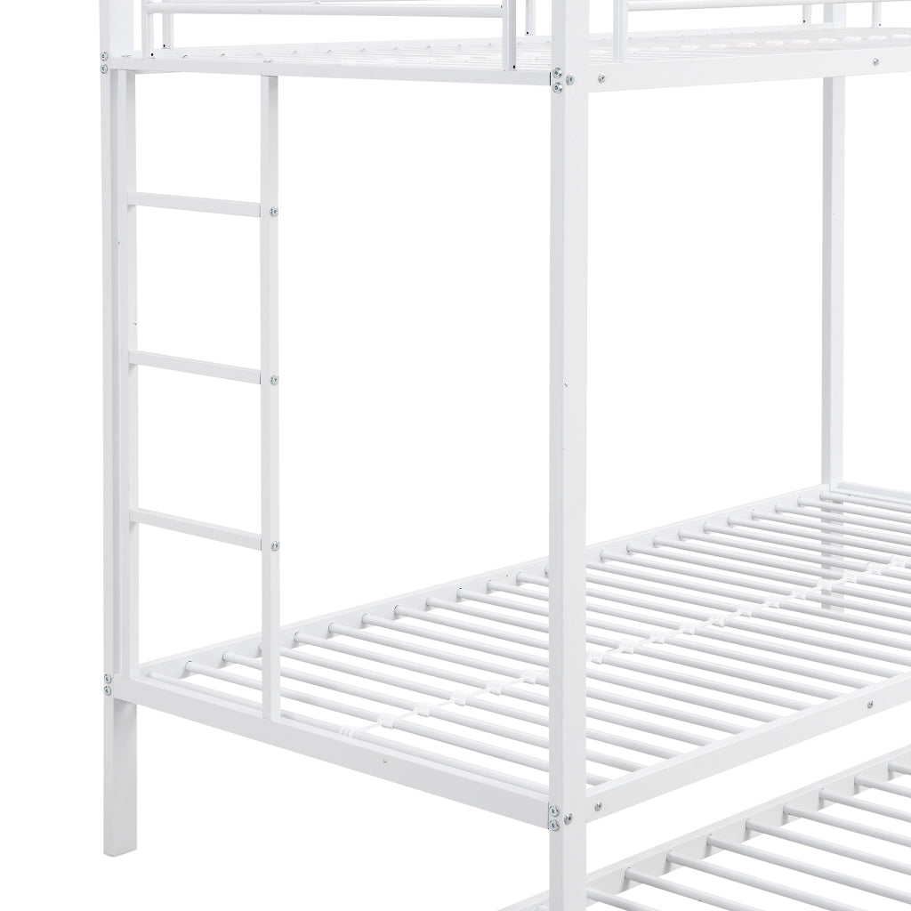 LETTO A CASTELLO con letto estraibile 90x200 cm in metallo bianco
