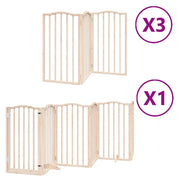Cancelletto di sicurezza per animali domestici porta pieghevole 15 pannelli legno di pioppo marrone 02_0023194