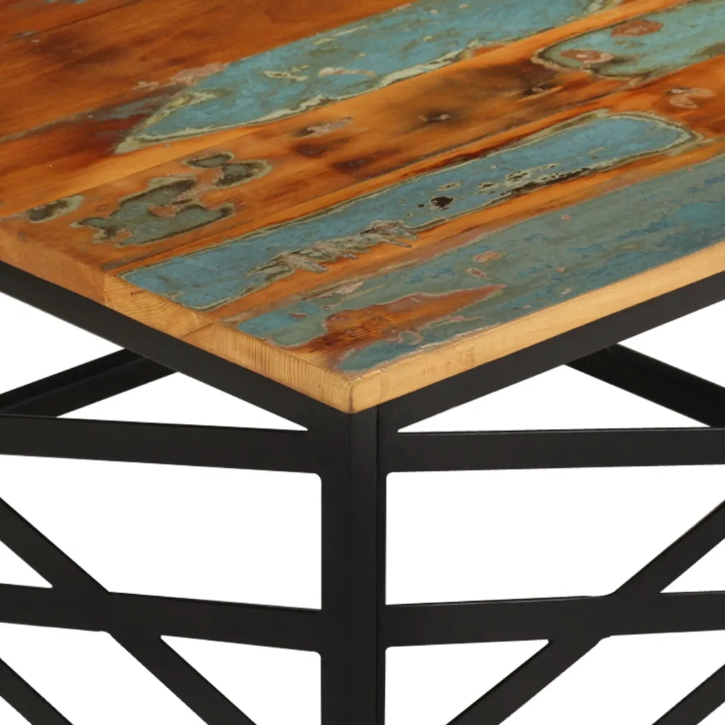 Tavolino da Salotto 68x68x35 cm in Legno Massello di Recupero 330075