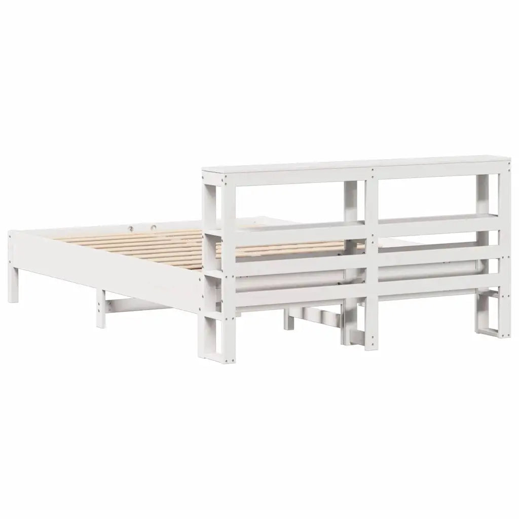 Letto senza Materasso Bianco 140x190 cm Legno Massello di Pino 3306160