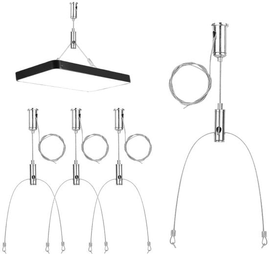 Pannelli di Illuminazione LED a Sospensione - Cavi in Acciaio di Alta Qualità - Set da 8 pezzi - Ideali per Lampadari - Durevole e Resistente all'Ossidazione