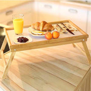 Trade Shop - Vassoio Snack Colazione Pieghevole In Legno Altezza 50x21x31 Cm Richiudibile -