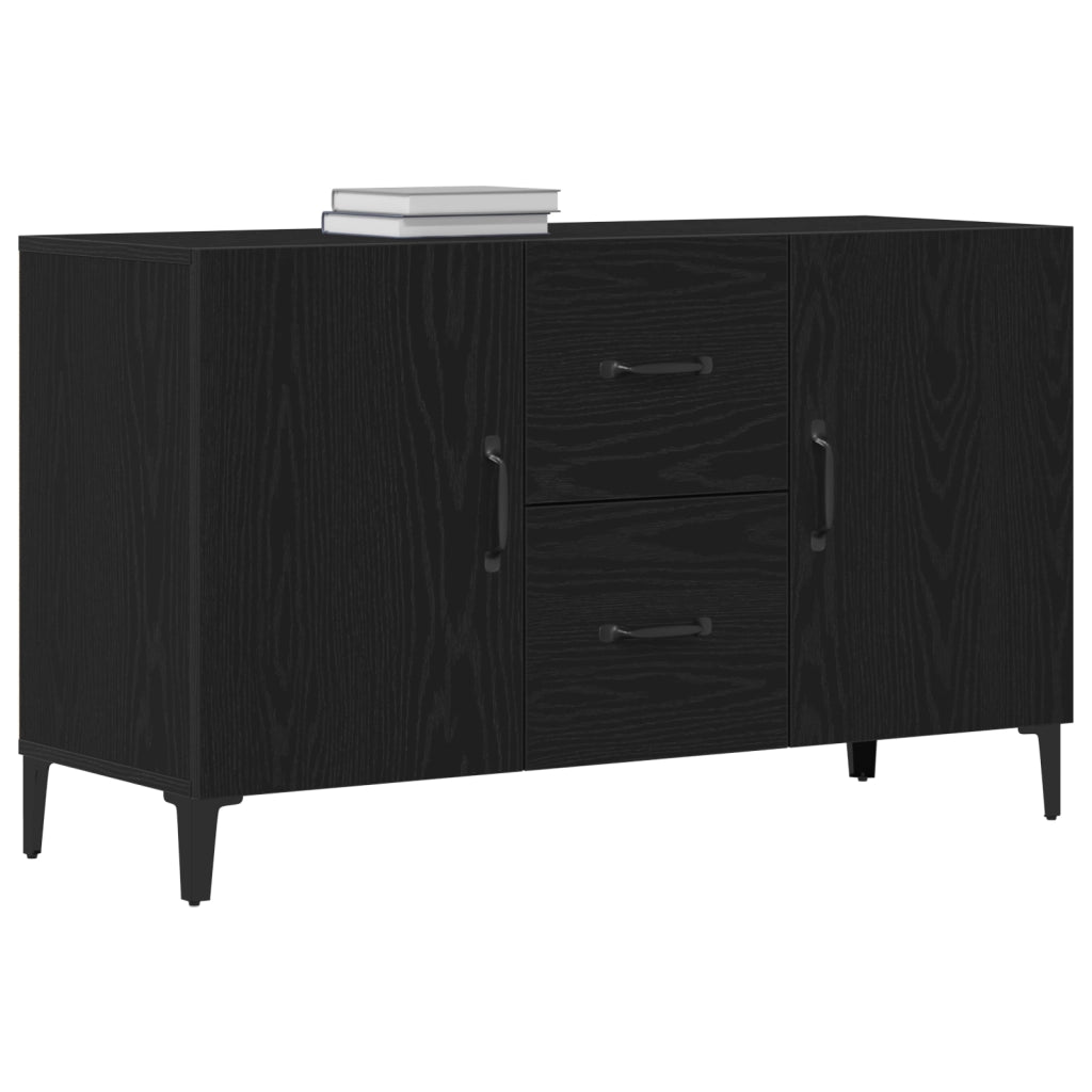 Credenza Nera in Rovere - 100 x 36 x 60 cm - Realizzata in Legno Ingegnerizzato