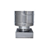 Antivento a base quadrata terminale della canna fumaria con disco antipioggia acciaio inox diverse misure 17 X 17