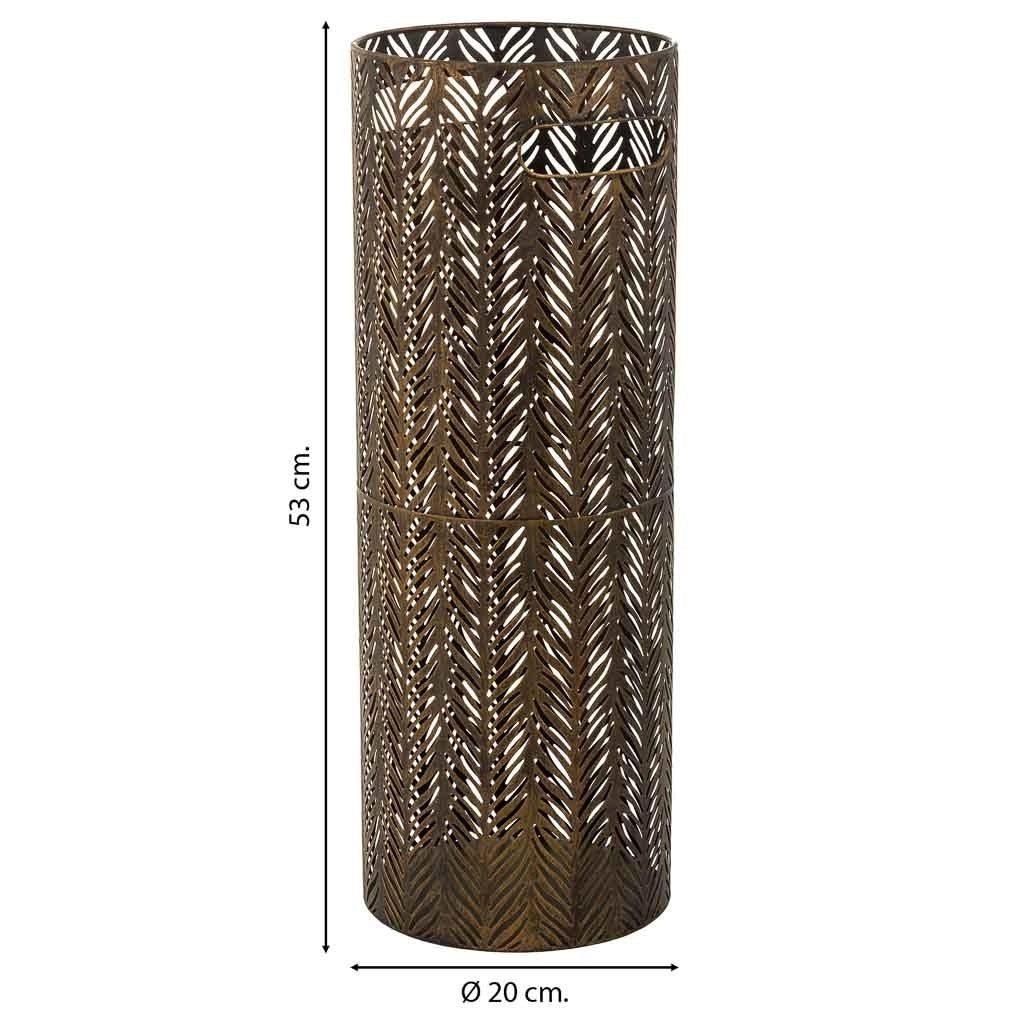 Portaombrelli tondo in metallo dorato 20x20x53h