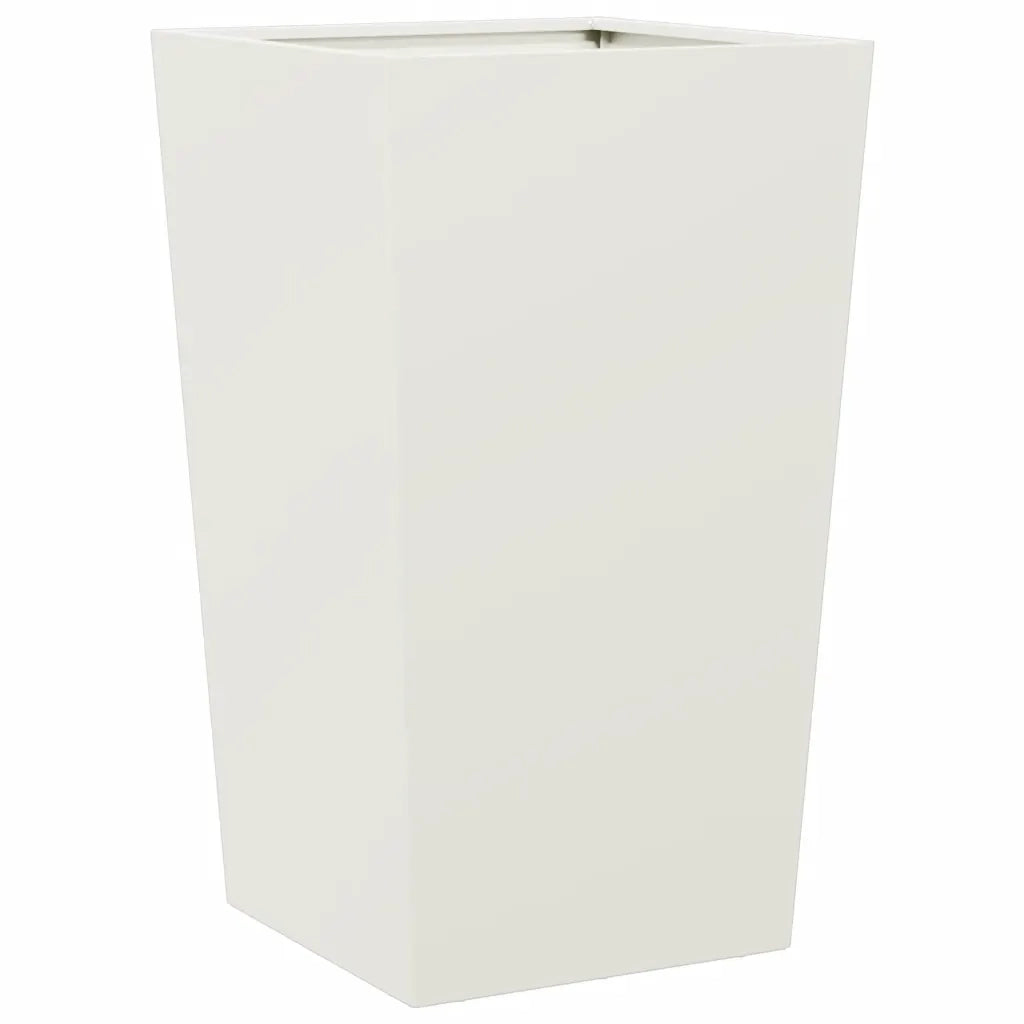 Fioriere da Giardino 2 pz Bianche 45x45x75 cm in Acciaio
