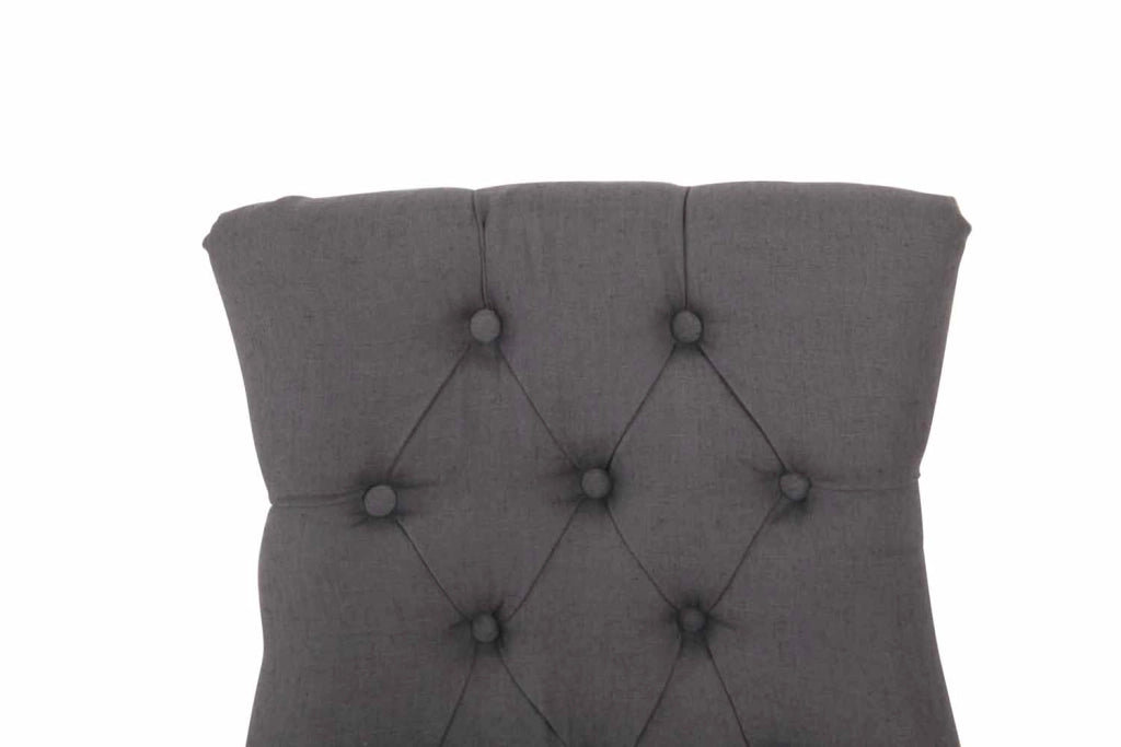 Set 2 Poltrone Pranzo Aberdeen in tessuto antico chiaro,grigio scuro