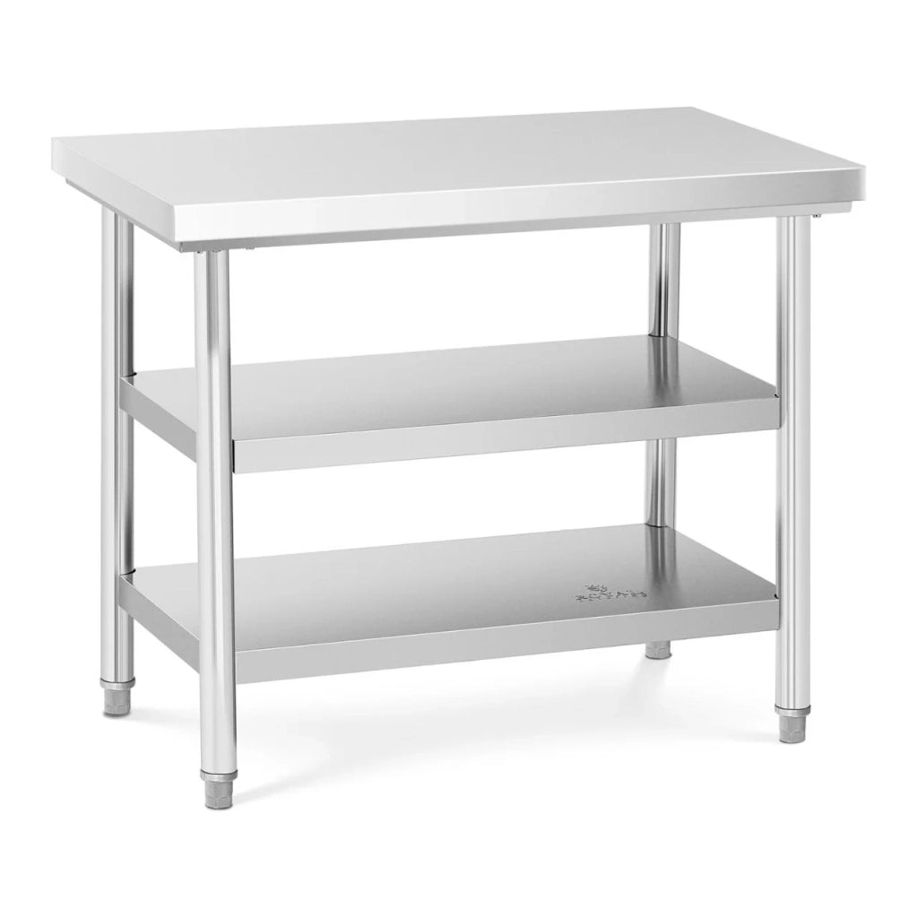 Tavolo da lavoro in acciaio inox 100 x 60 cm 600 kg 3 livelli 14_0003672