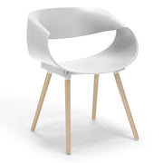 Sedia in polipropilene DILETTA con gambe in faggio, resistente ai raggi UV, design moderno, ideale per sala da pranzo, cucina, sala d’attesa, bar, ristoranti, colore Petrolio