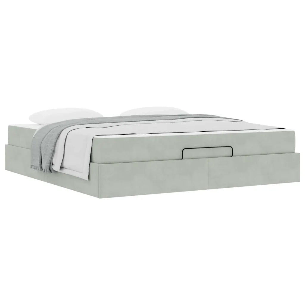 vidaXL Struttura del letto Grigio chiaro 180 x 200 cm Velluto