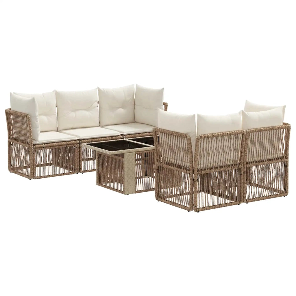 Set Divano da Giardino 6 pz Beige polyrattan 3436422