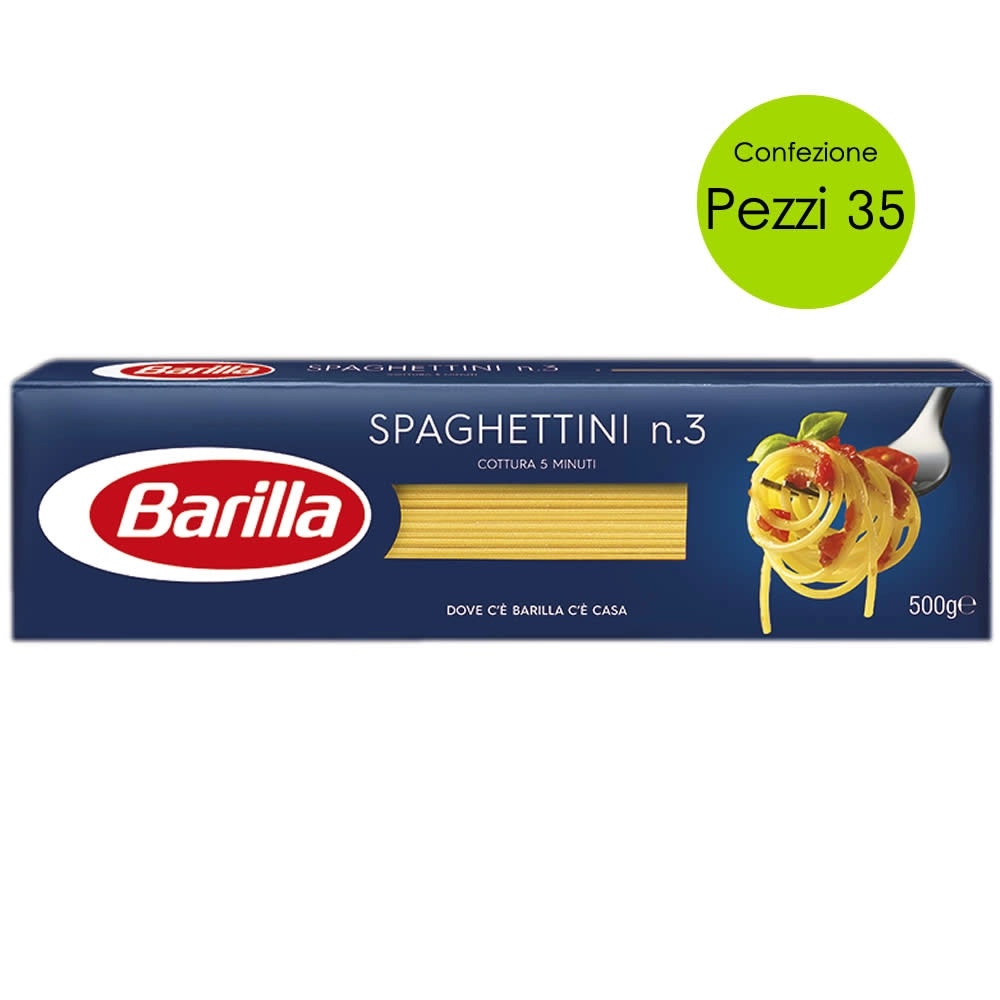 Multipack 35 pezzi barilla spaghettini n 3 grammi 500 pasta italiana di semola