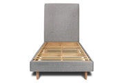 Letto 90x200 cm con testata imbottita - tessuto bouclé