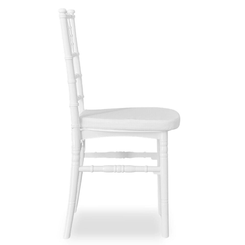 Set da 20 Sedie Chiavarine Plastica bianche con cuscino antiscivolo bianco