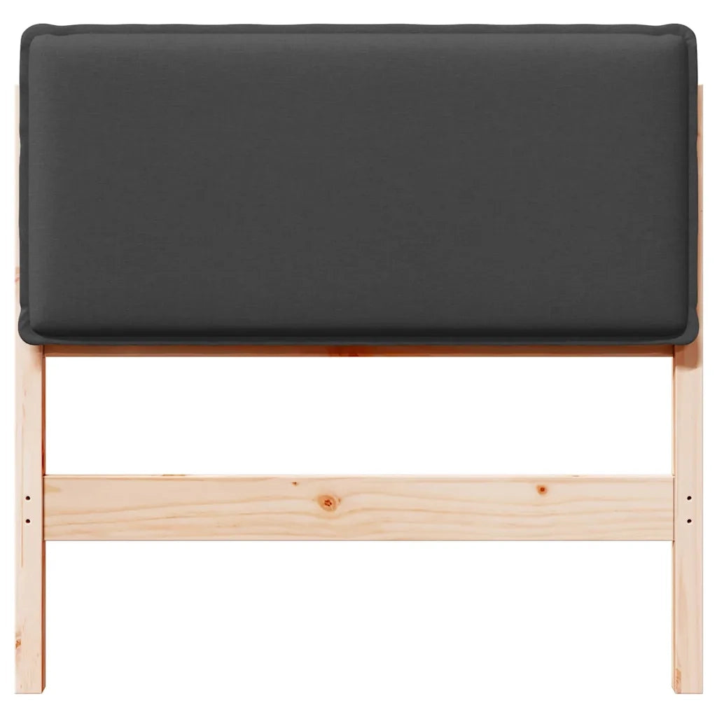 Testiera imbottita Grigio Naturale e Scuro 75 cm Pino massello 880044