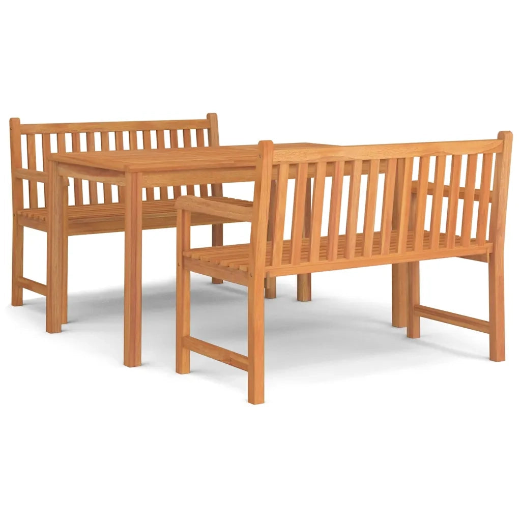 Set da Pranzo per Giardino 3 pz in Legno Massello di Teak 3157150