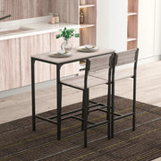 Set tavolo bar con 2 sgabelli in MDF naturale