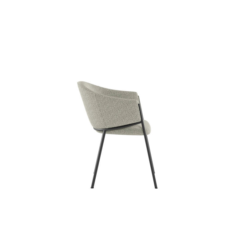 Sedia rivestita in tessuto easy-clean Gambe in metallo verniciato Medea 53cm X 60cm H 78cm Stones