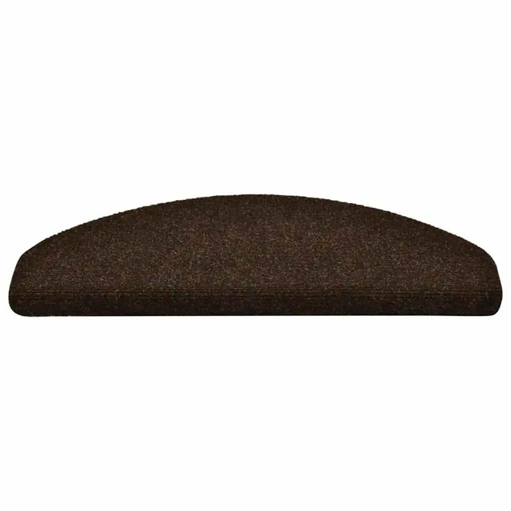 Tappetini per scale autoadesivi 5 pz 65x21x4 cm marrone semicircolari grandi 149712