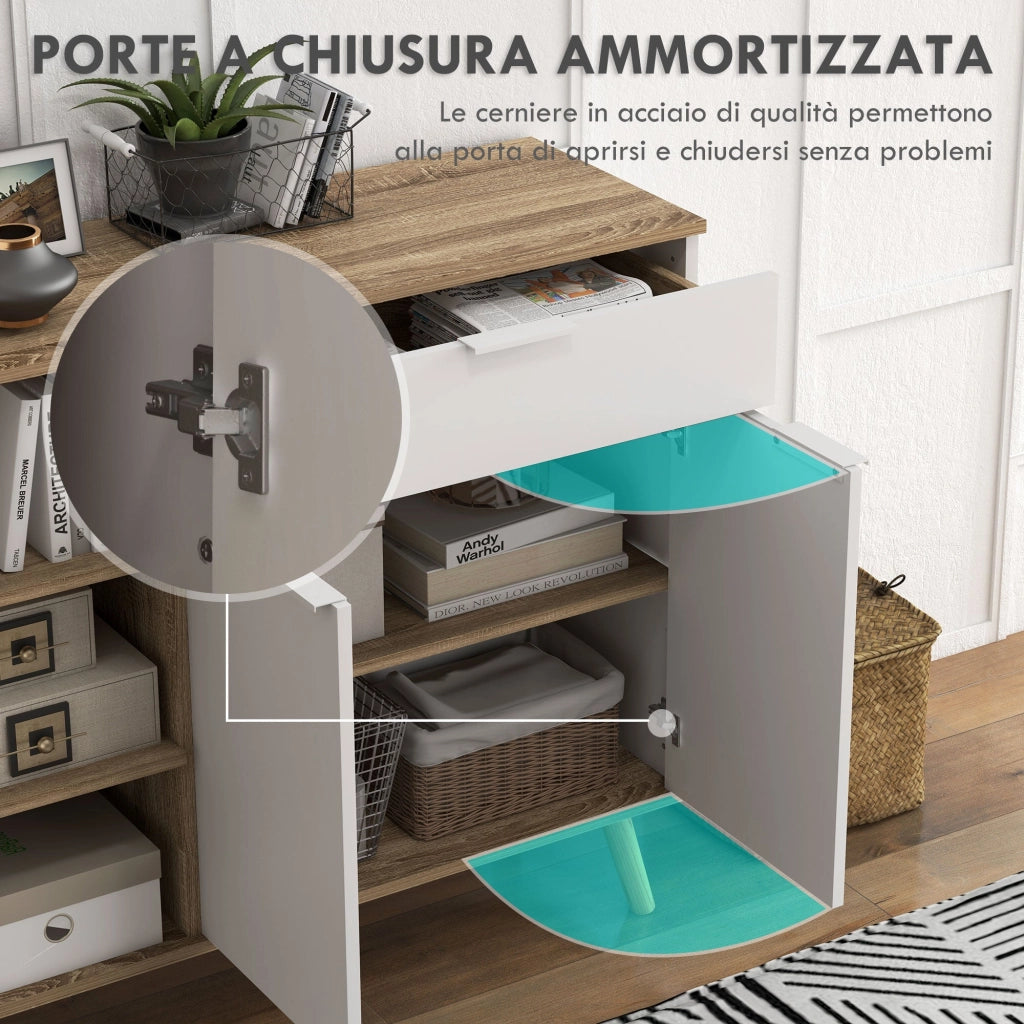 Mobile Multiuso Salvaspazio 95x35x85 cm in Truciolato Bianco