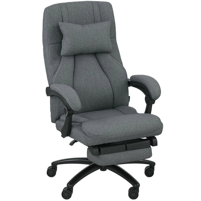 Poltrona da ufficio ergonomica con massaggio USB, grigio scuro