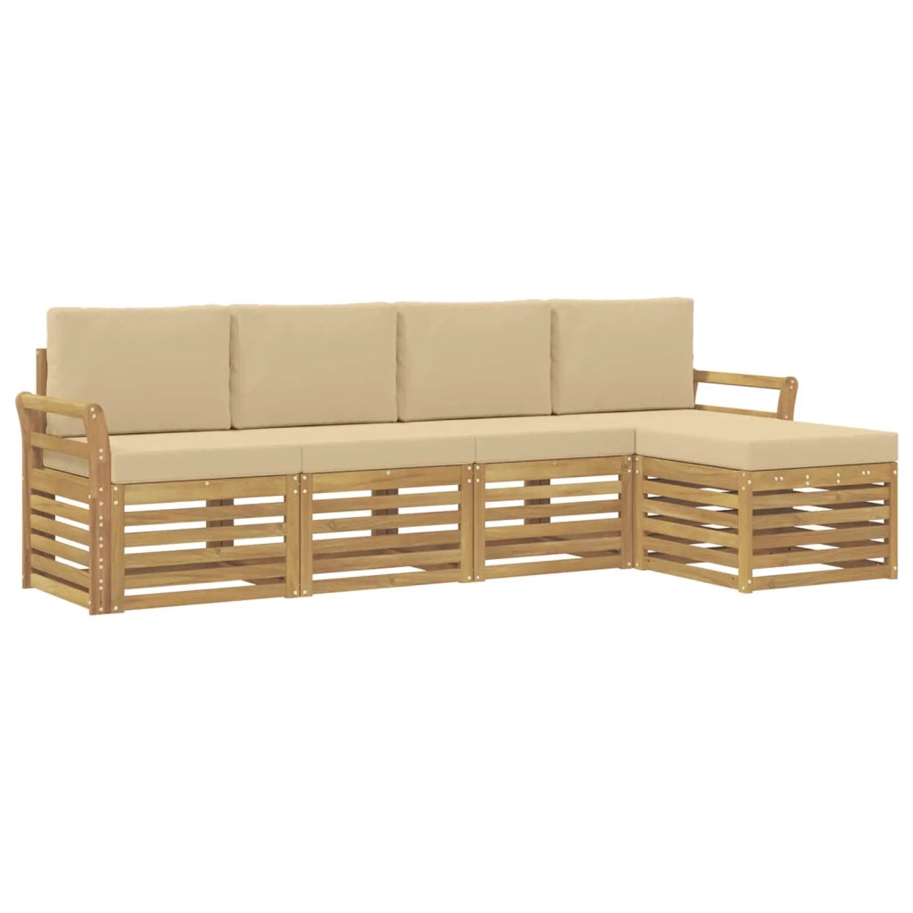 Set di divani da esterno 5 pcs Bianco e Beige 3391678