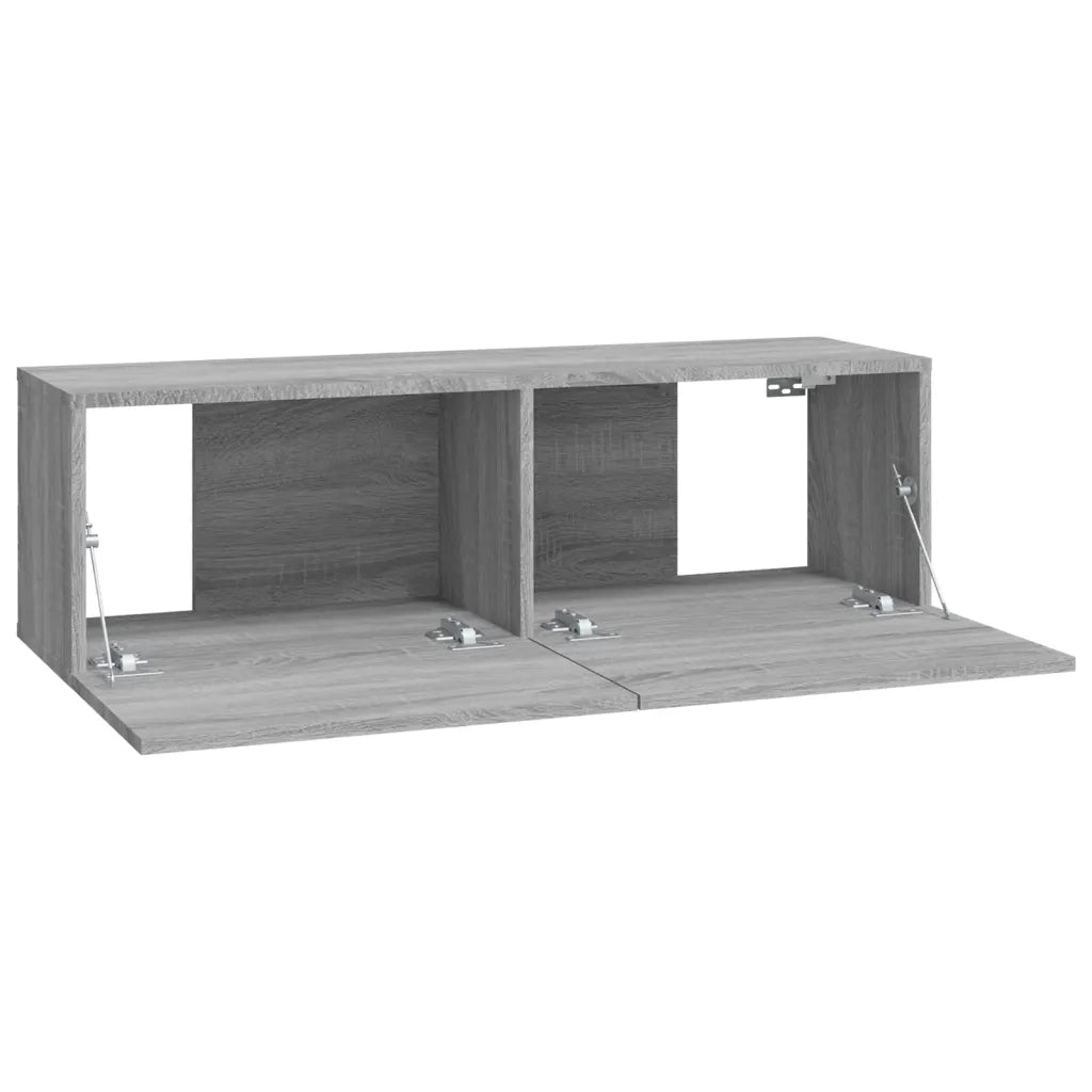 Mobili TV Muro 2pz Grigio Sonoma 100x30x30 cm Legno Multistrato 820467