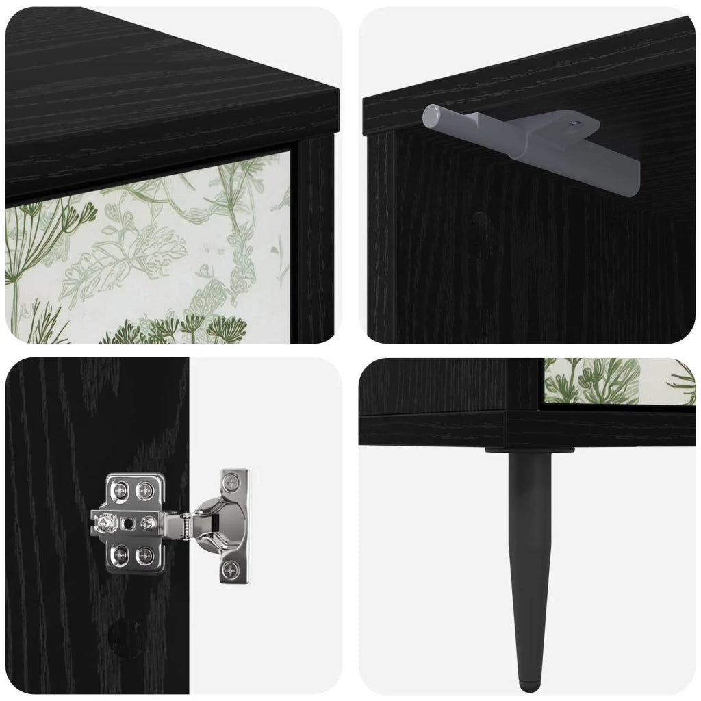 Armadio da Notte GOTHA 2 pz Rovere Nero 36 x 33 x 51 cm 8007268