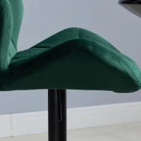 Set 2 Sgabelli da Bar, Altezza Regolabile con Base in Metallo e Seduta in Velluto, Sgabelli Moderni con Schienale e Poggiapiedi, 46x48x83-104cm, Verde