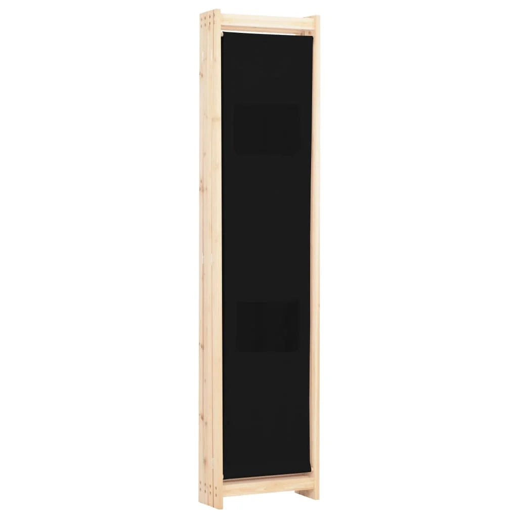 Parete divisoria divisorio mobile decorativo 4 pannelli nero 160x4 cm tessuto 0802092