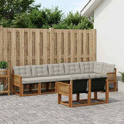 Set di divani da esterno 8 pz Naturale e Grigio Chiaro 3382035