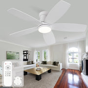 Ventilatore da soffitto 42 pollici con illuminazione e telecomando, 3 pale legno massello, 3CCT dimmerabile, 6 velocit¨¤ silenzioso