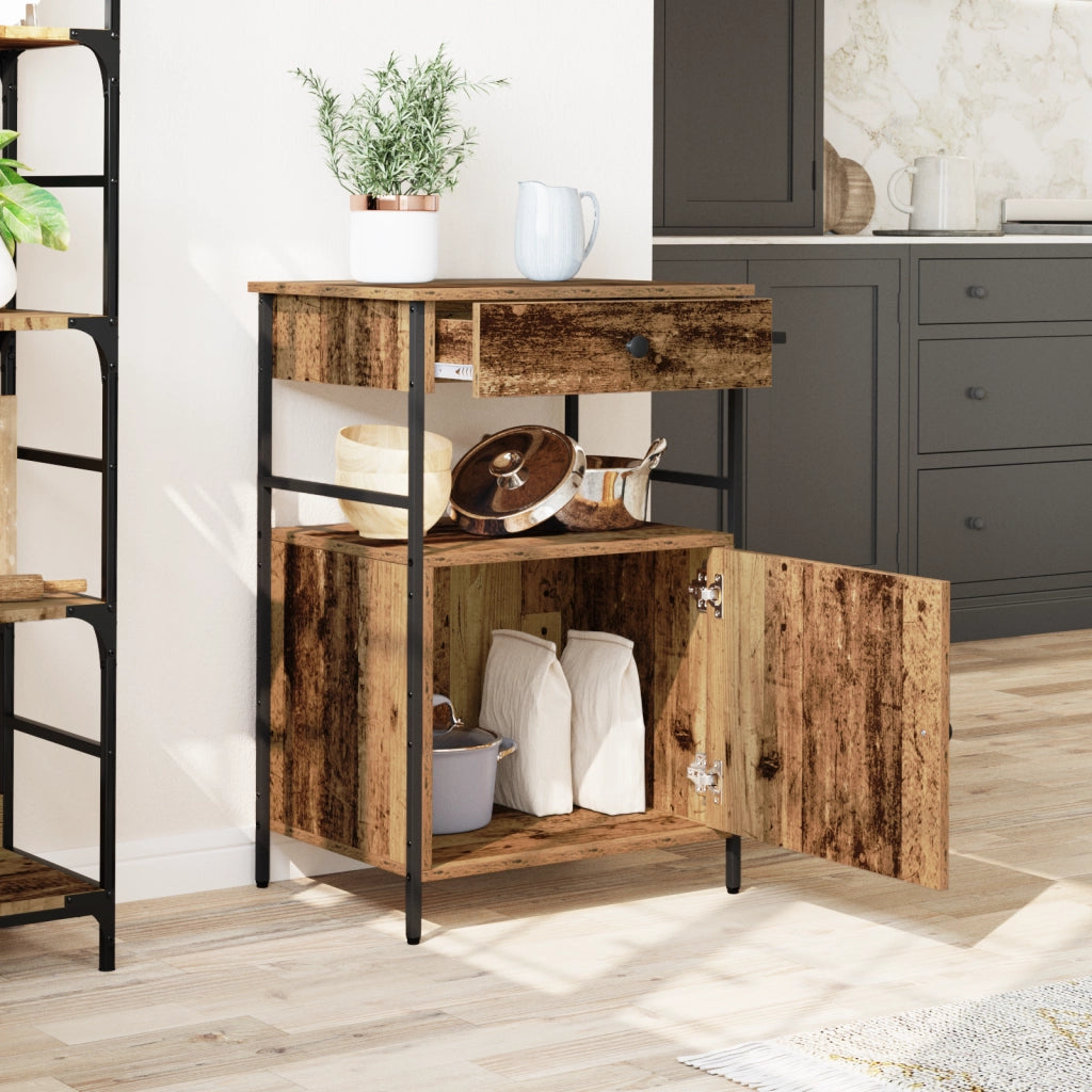 Carrello da Cucina Legno Vecchio 56x43x89,5 cm Legno Ingegnerizzato