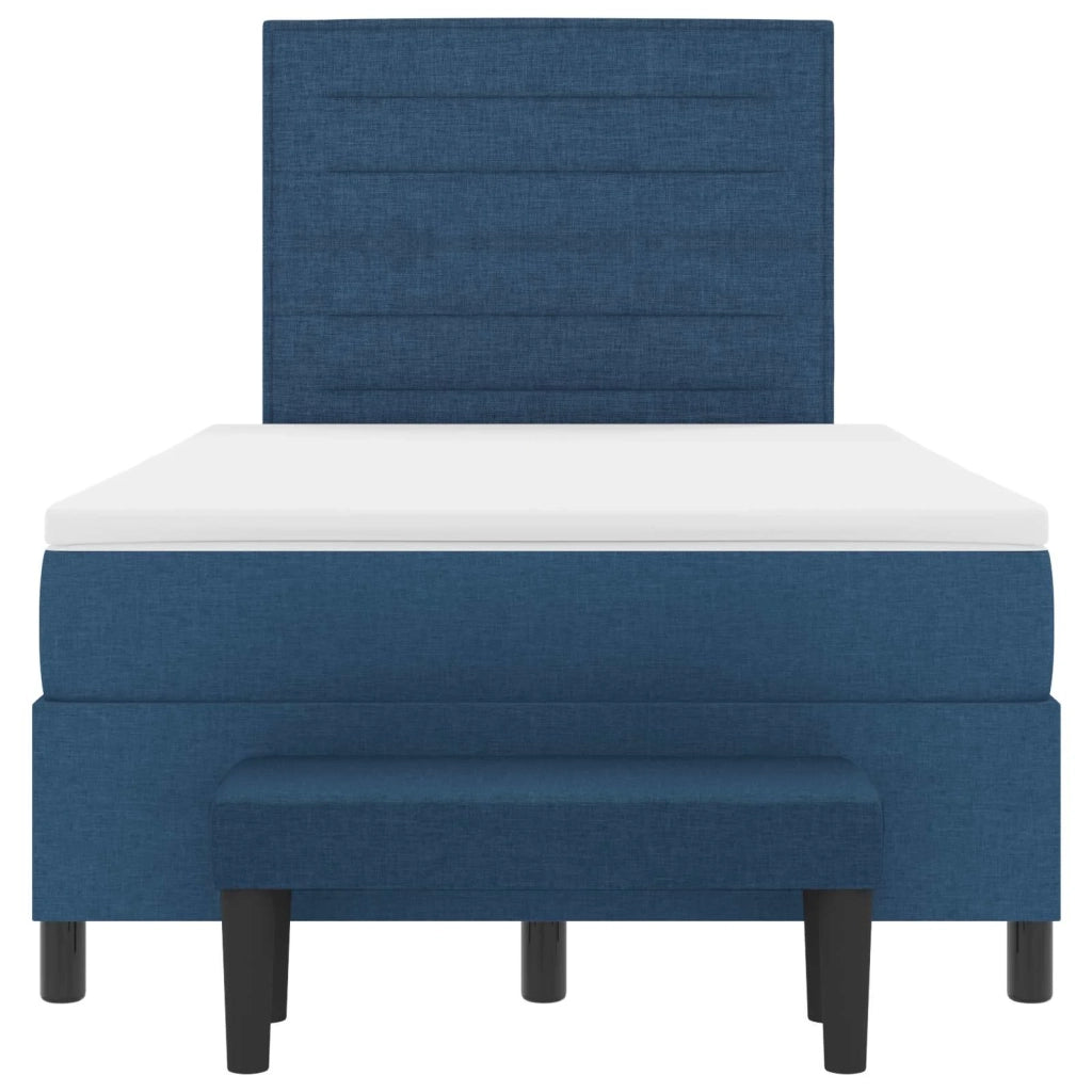Letto a molle con materasso Blu 120 x 190 cm Tessuto