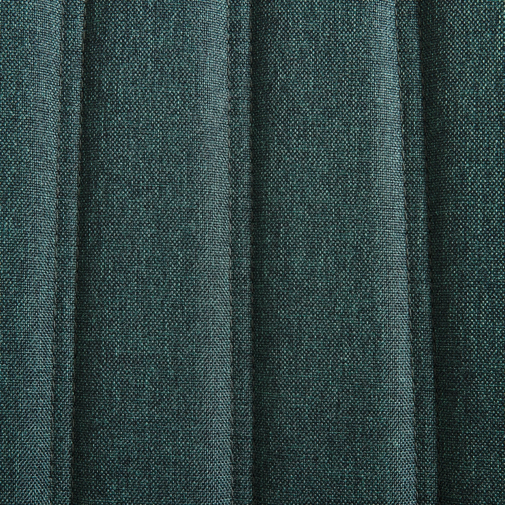 Set di 2 sedie Tessuto poliestere verde Gambe in legno massello scuro Imbottitura verticale Schienale curvo