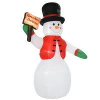 Pupazzo di Neve Gonfiabile Gigante 242cm con Luci a LED, Decorazione Natalizia per Esterno Impermeabile