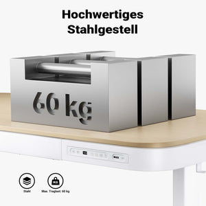 Scrivania motorizzata regolabile in altezza con stazione di ricarica e motore singolo, Standing desk