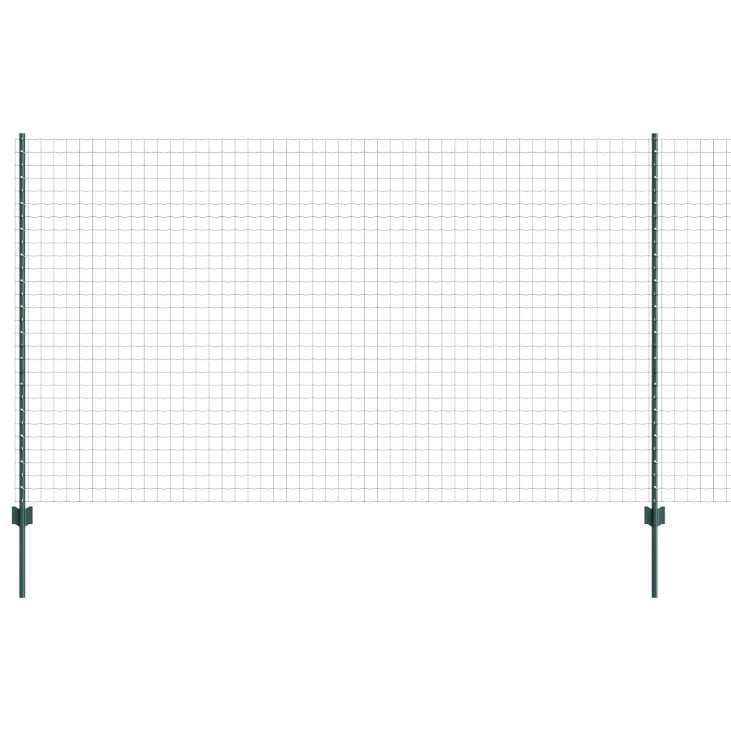 Recinzione Euro con 5 Pali U Verde 1.4x10 m Acciaio