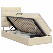 Letto con contenitore e materasso Crema 100 x 200 cm Tessuto 3459487