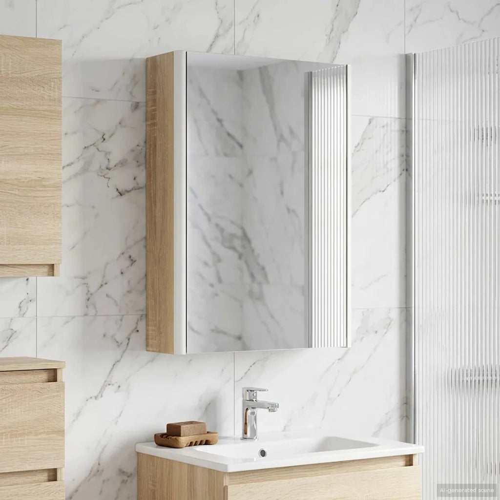 Mobiletto per specchio da bagno Rovere Sonoma 33 x 11,5 x 50 cm 889217