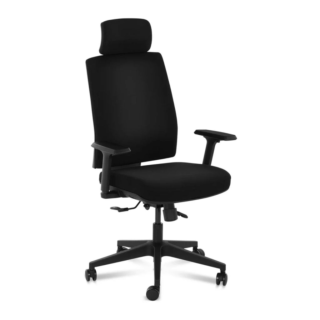 Poltroncina sedia da ufficio con poggiatesta portata massima 200 kg nero 14_0000882