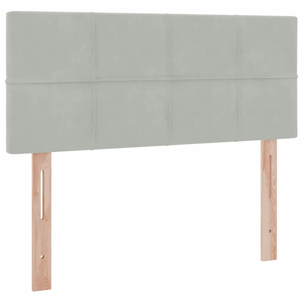 Letto con contenitore e LED Grigio chiaro 120 x 190 cm Velluto 3371379