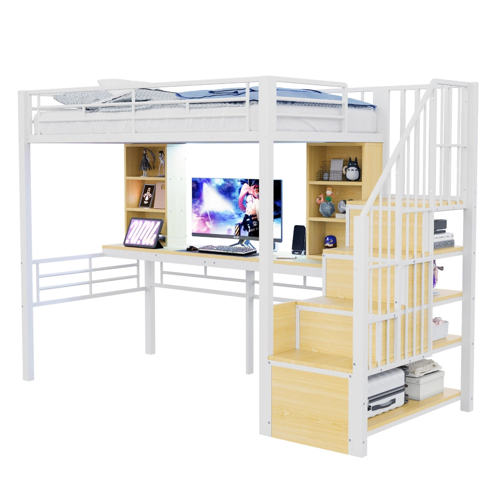 LETTO A CASTELLO multifunzione con scrivania 90 x 200 cm bianco