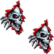 Sticker Decorativo Della Testa di Morto Decorazione per Auto Motocicletta Casco Tavola Laptop Halloween 2Pezzi