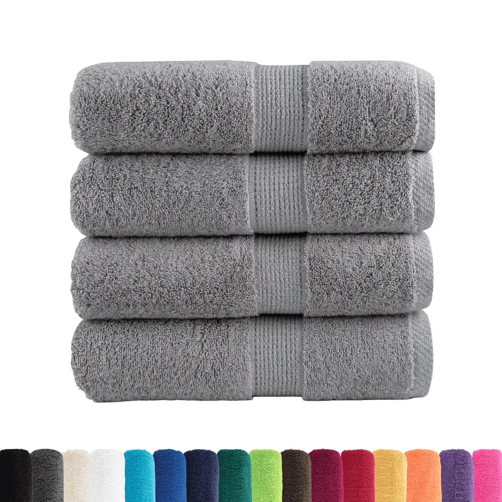 Asciugamani Premium SOLUND 4 pz Grigio 30x30 cm 600 g/m² 137300