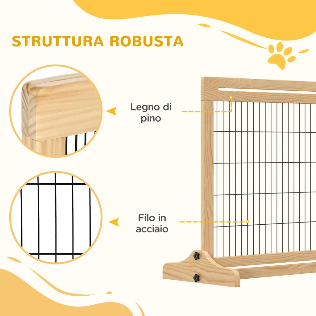 Cancellino per Cani in Legno e Acciaio ¨C Zephmum ¨C Legno 104-180x36x69 cm