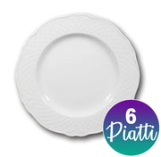 6 PIATTI FRUTTA IN CERAMICA MALAGA BIANCHI 21CM